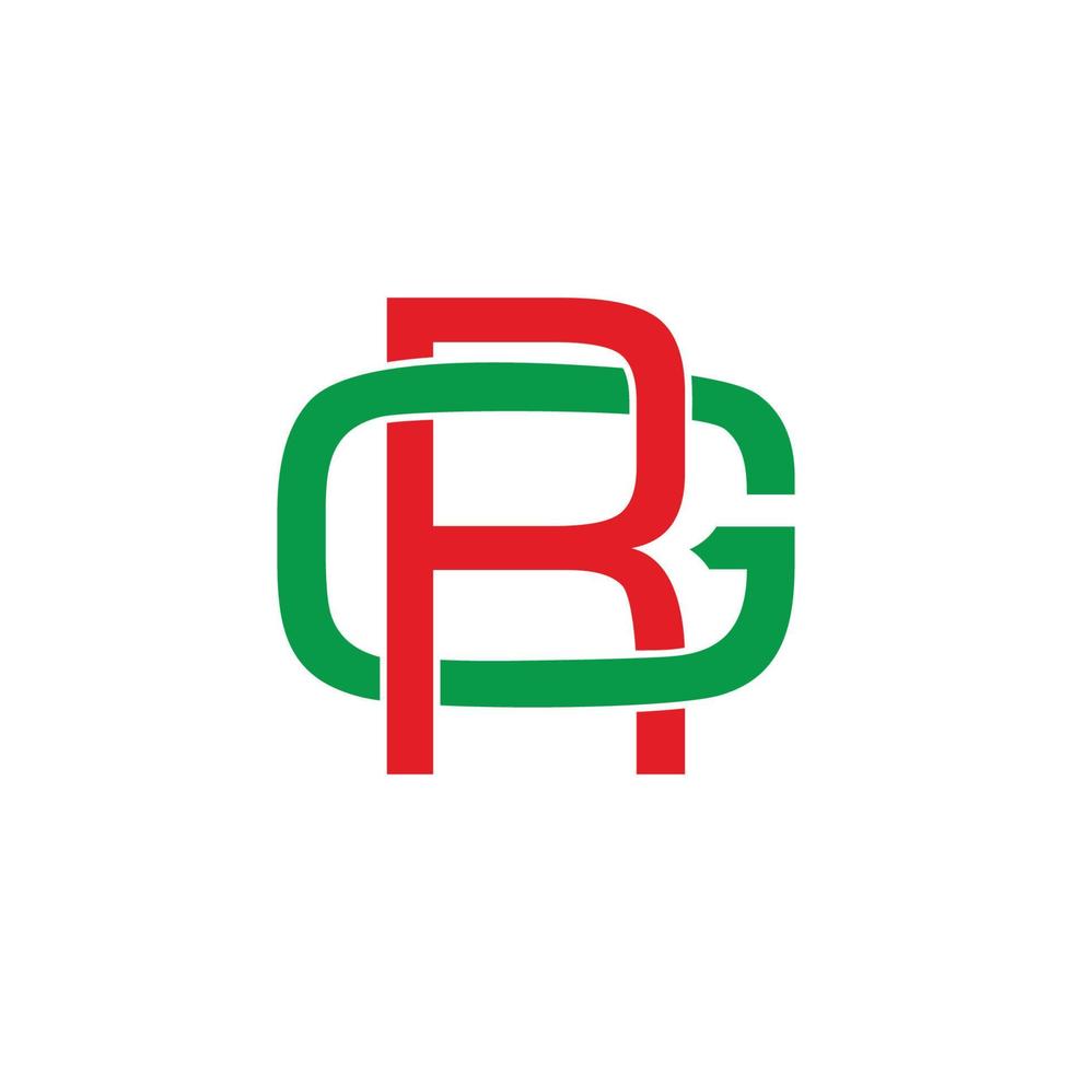 lettera gr semplice geometrico connesso sovrapposizione design simbolo logo vettore