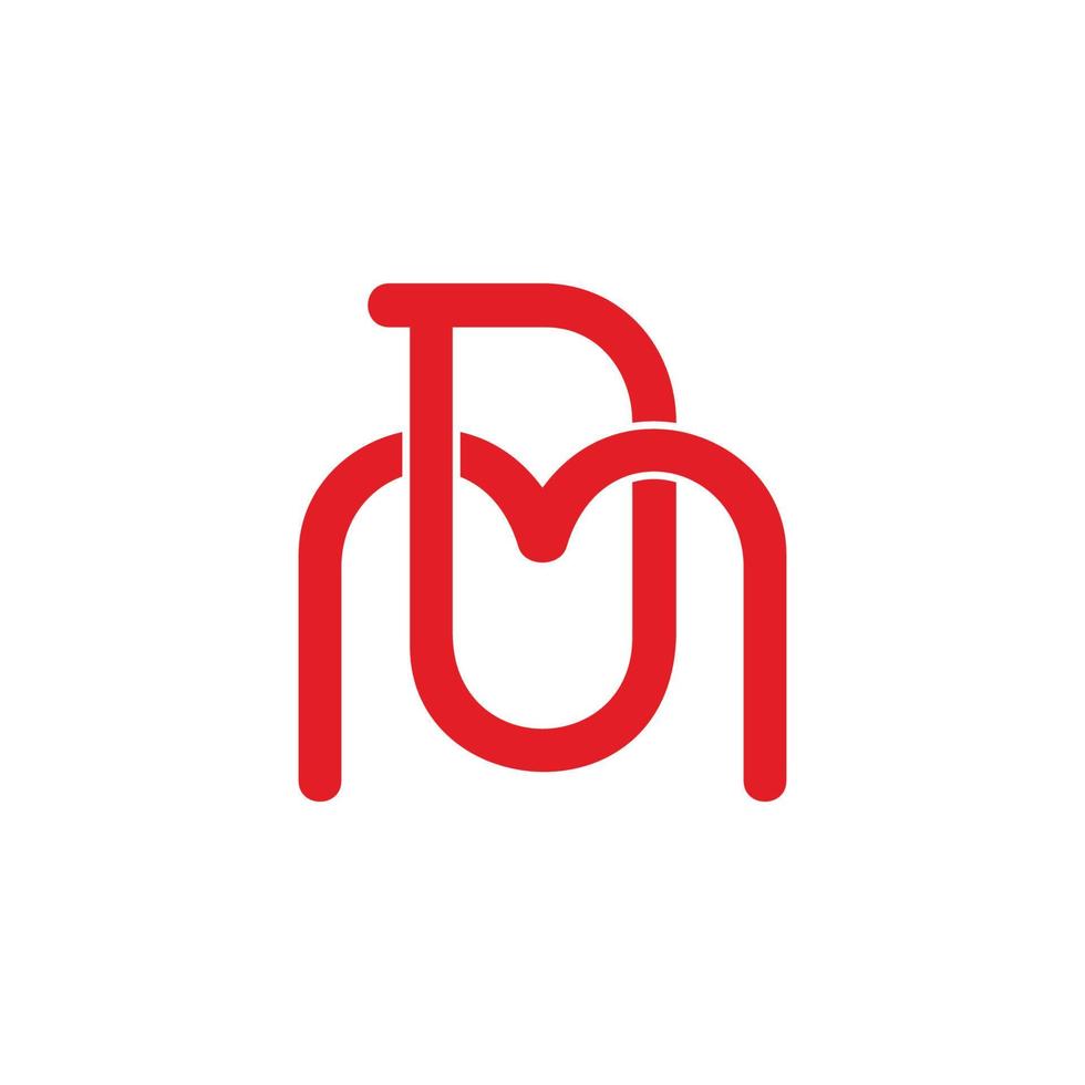 lettera md connesso geometrico linea simbolo logo vettore