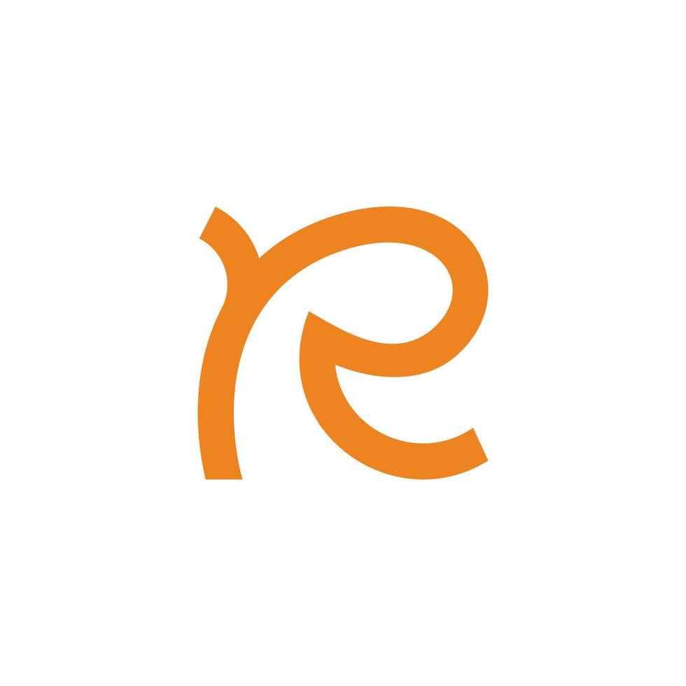 lettera r semplice curve linea design logo vettore