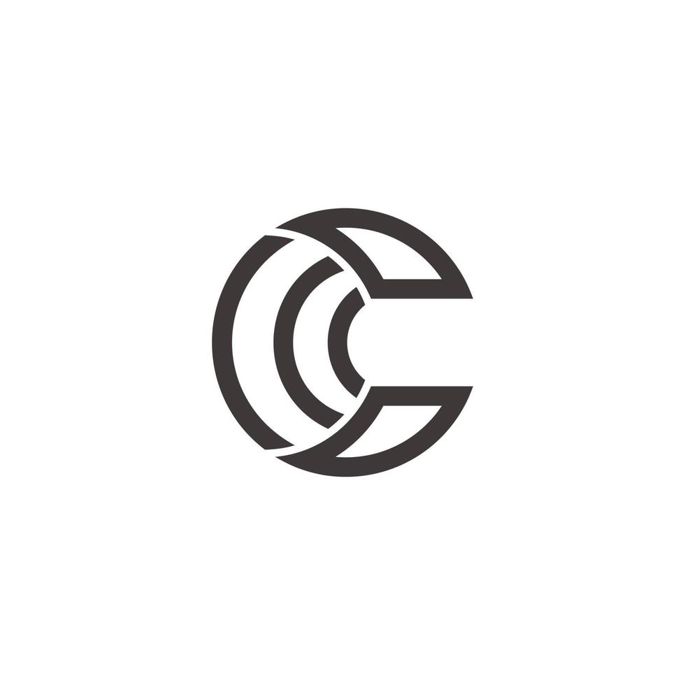 lettera c strisce geometrico linea 3d piatto semplice logo vettore