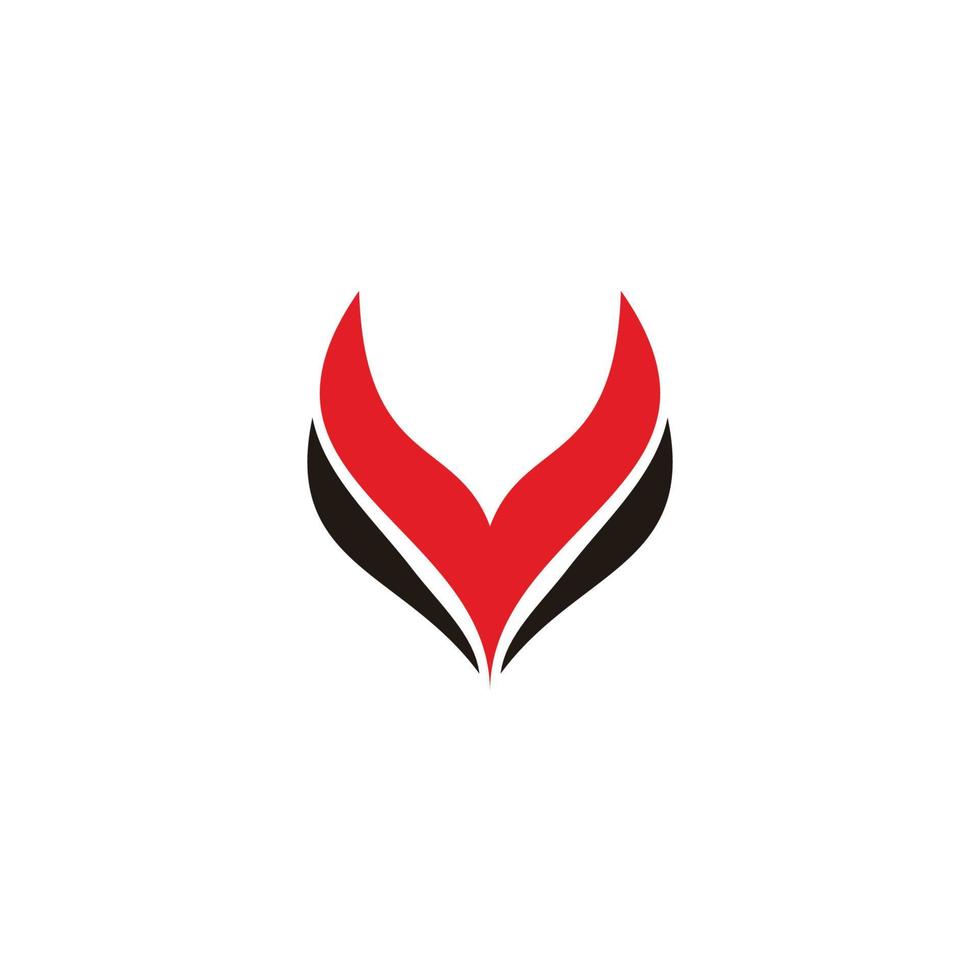 lettera v curve rosso semplice logo vettore