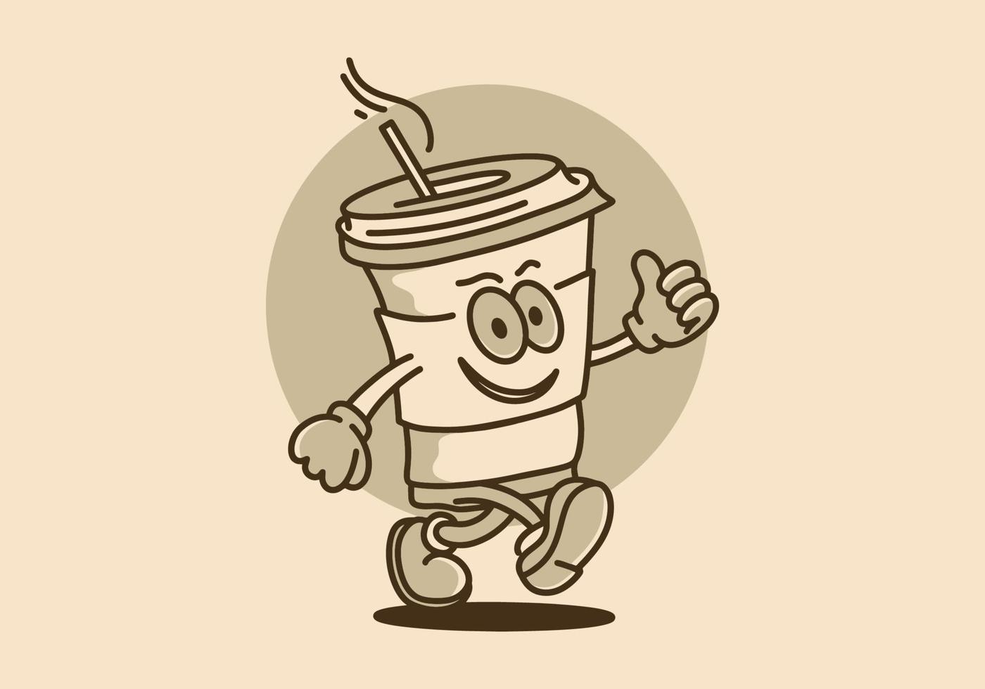 illustrazione design di a piedi caffè tazza vettore