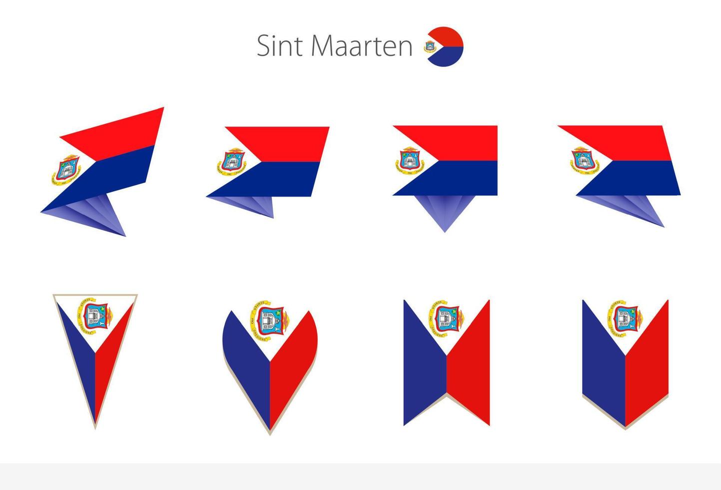 sinto maarten nazionale bandiera collezione, otto versioni di sinto maarten vettore bandiere.
