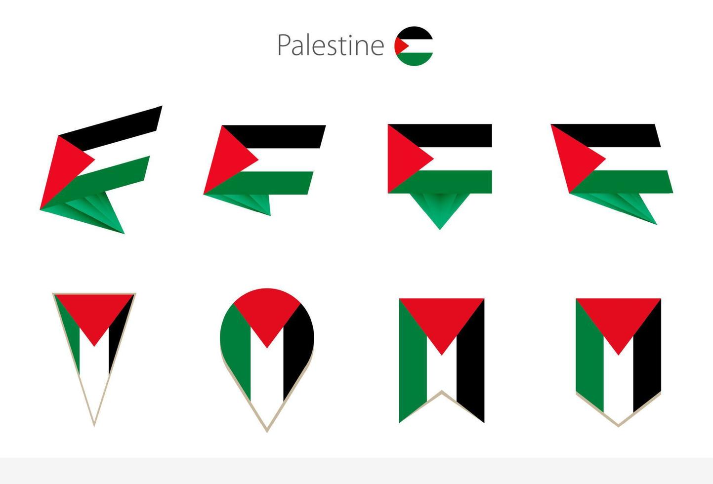 Palestina nazionale bandiera collezione, otto versioni di Palestina vettore bandiere.