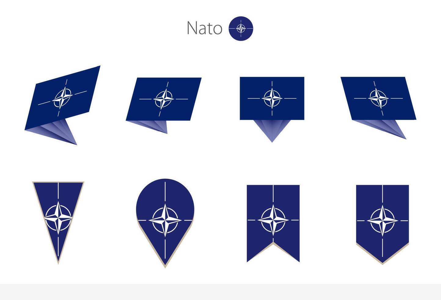 NATO nazionale bandiera collezione, otto versioni di NATO vettore bandiere.