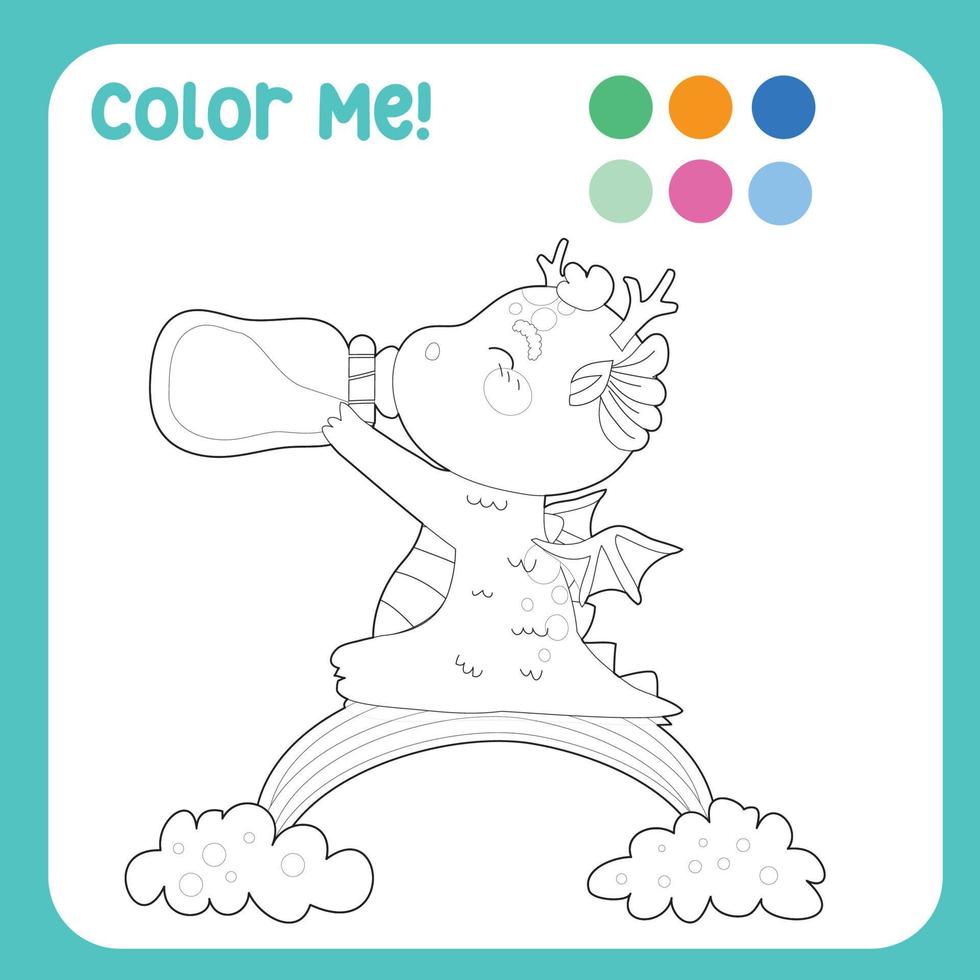 colore me foglio di lavoro per bambini. colorazione pagina attività. carino unicorno illustrazione. vettore file.