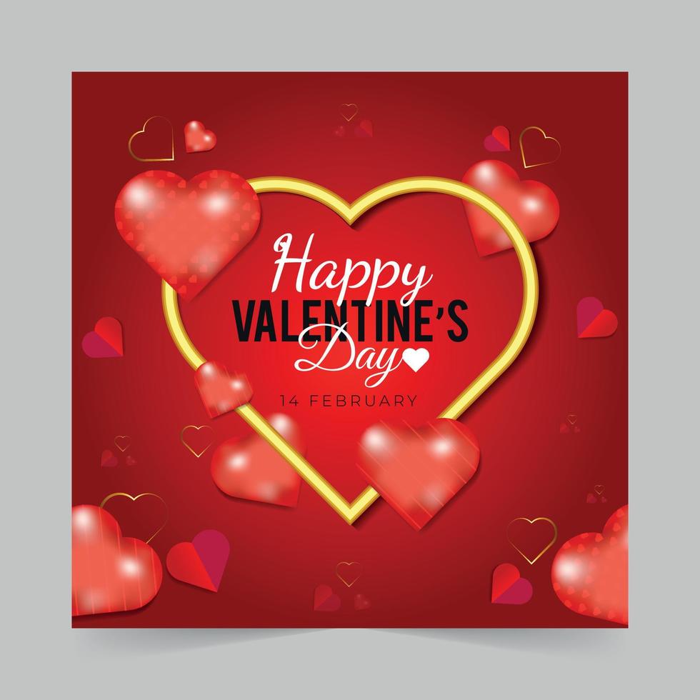 modificabile San Valentino giorno piazza sociale media inviare con un' cuore forma design sfondo per digitale marketing promozione Annunci i saldi e sconto ragnatela bandiera modello vettore