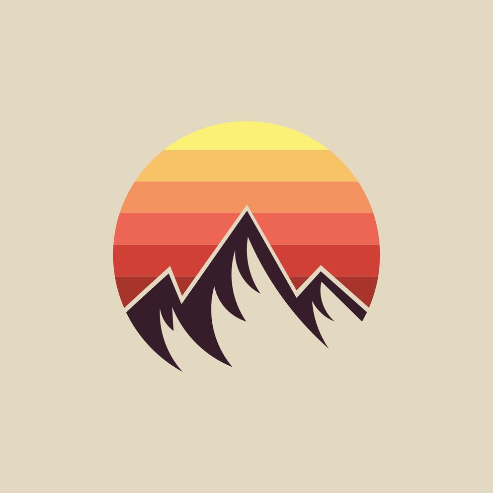 montagna Vintage ▾ logo design vettore, avventura retrò design ispirazione vettore