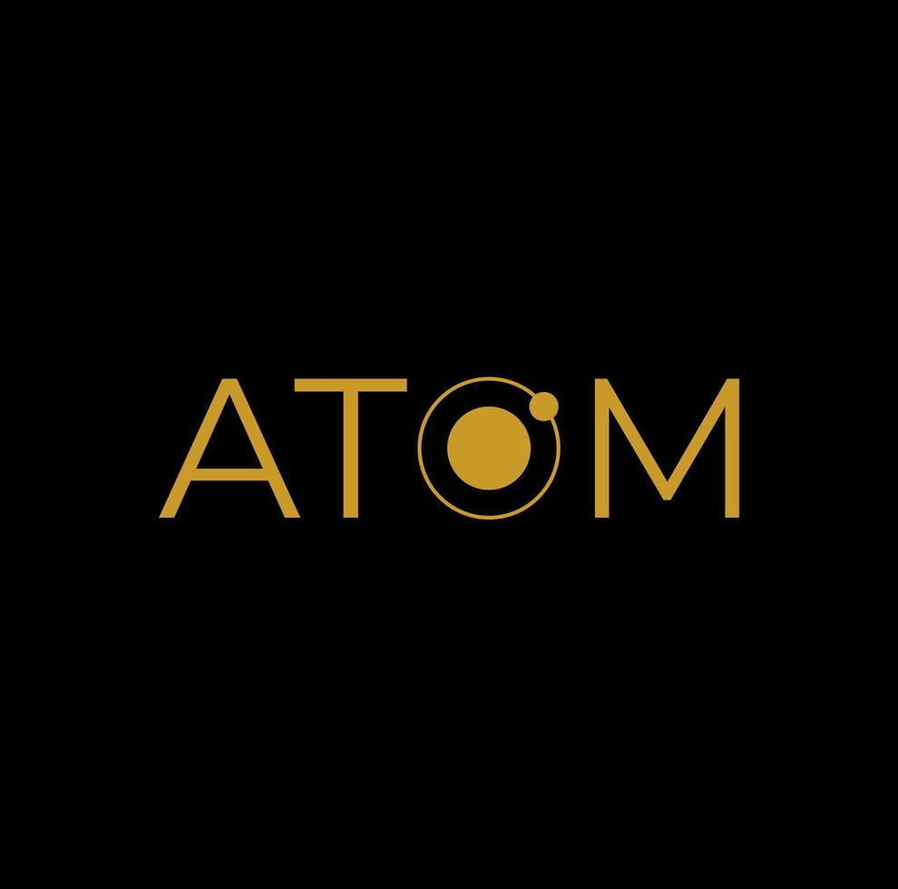 atomo logo design gratuito vettore