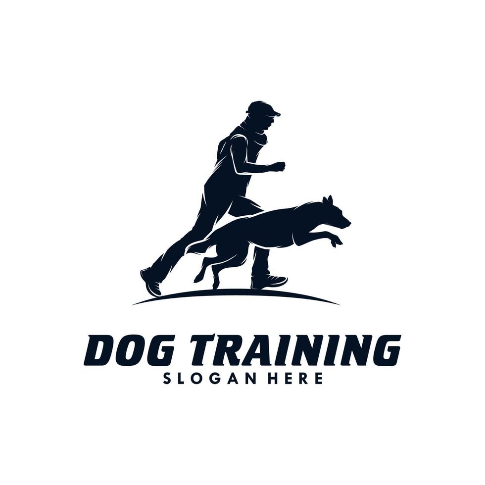 un' uomo cane formazione vettore logo design