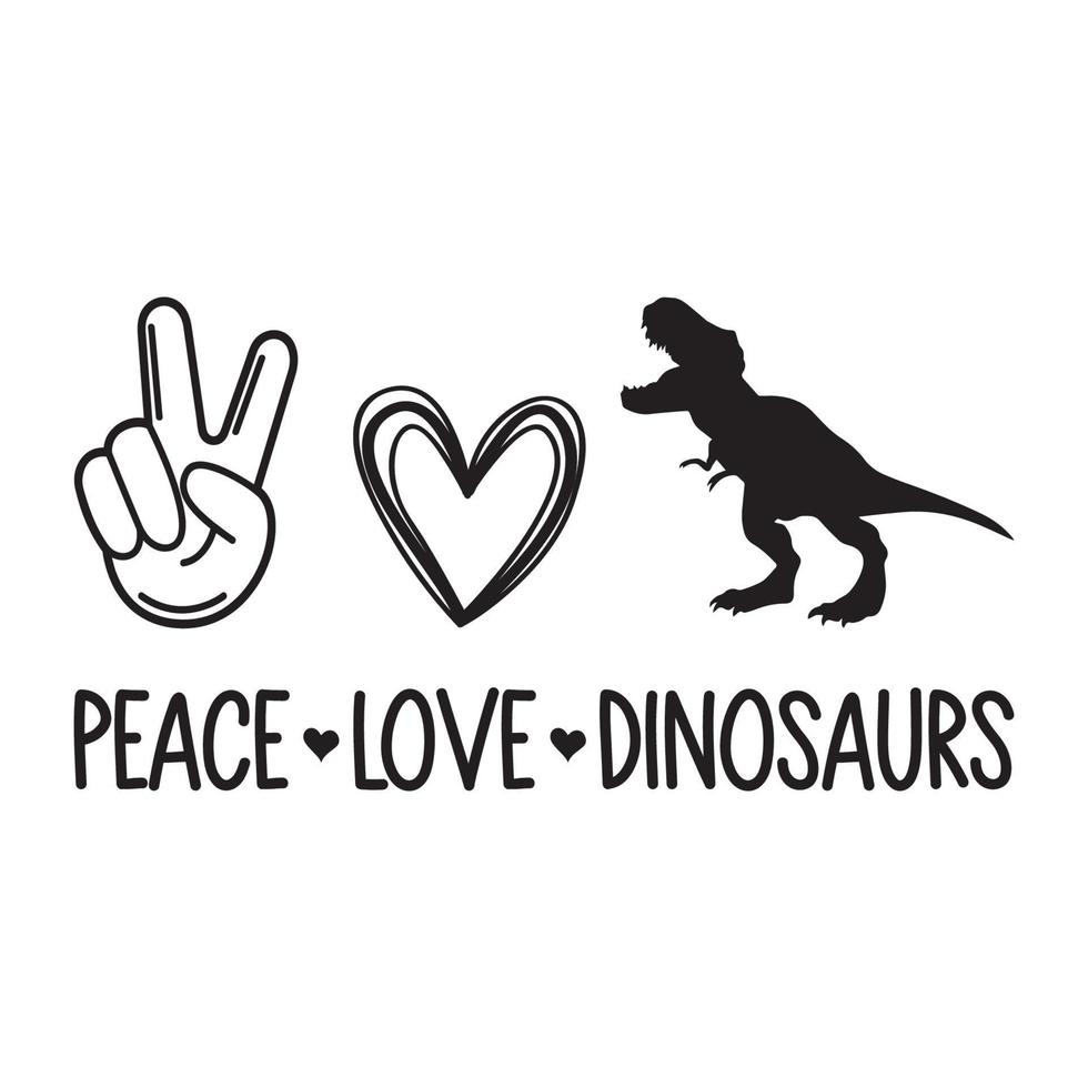 pace amore e dinosauri vettore sublimazione per maglietta etichetta boccale cuscino