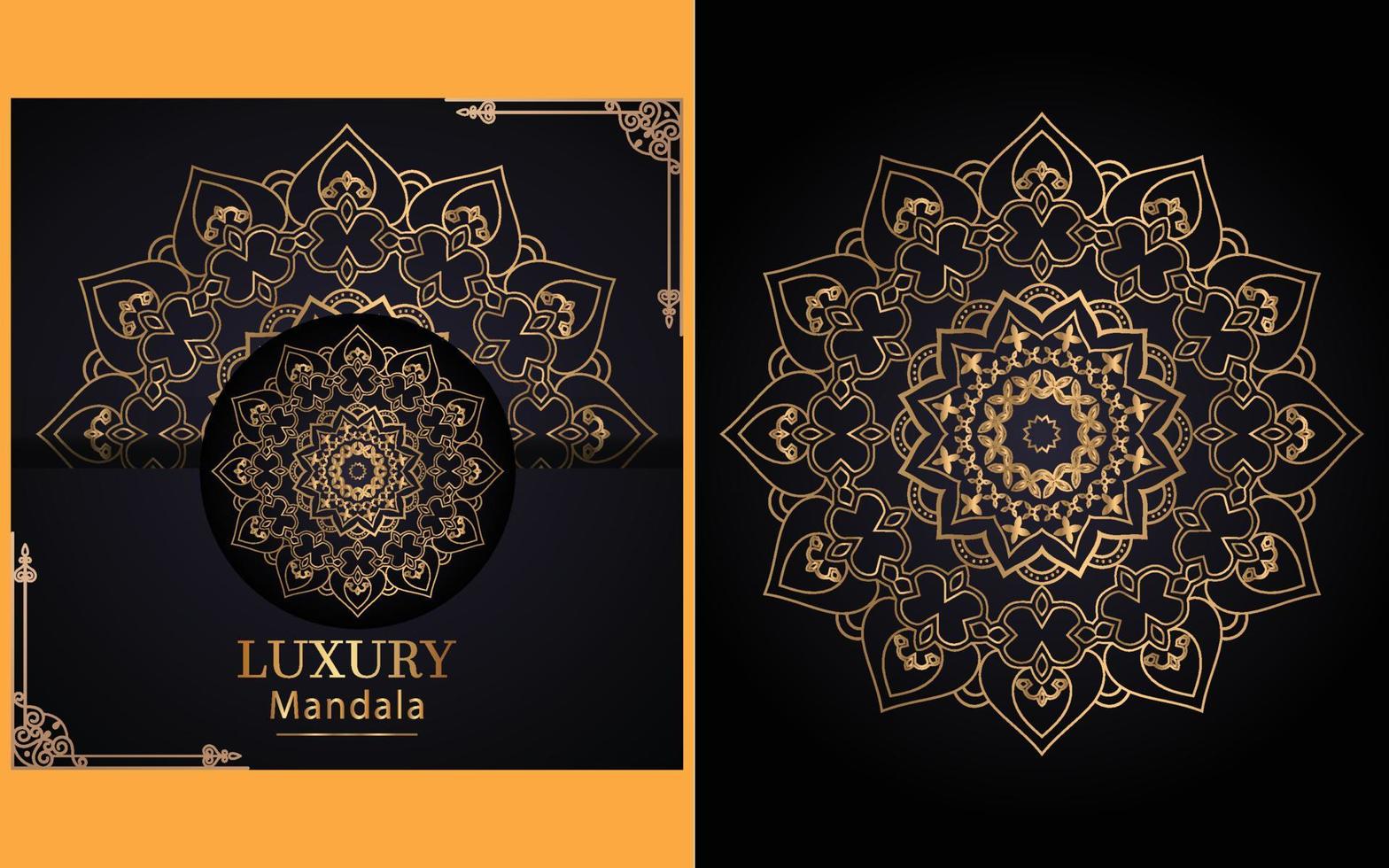 queste siamo il lusso ornamentale mandala design sfondo nel oro colore vettore