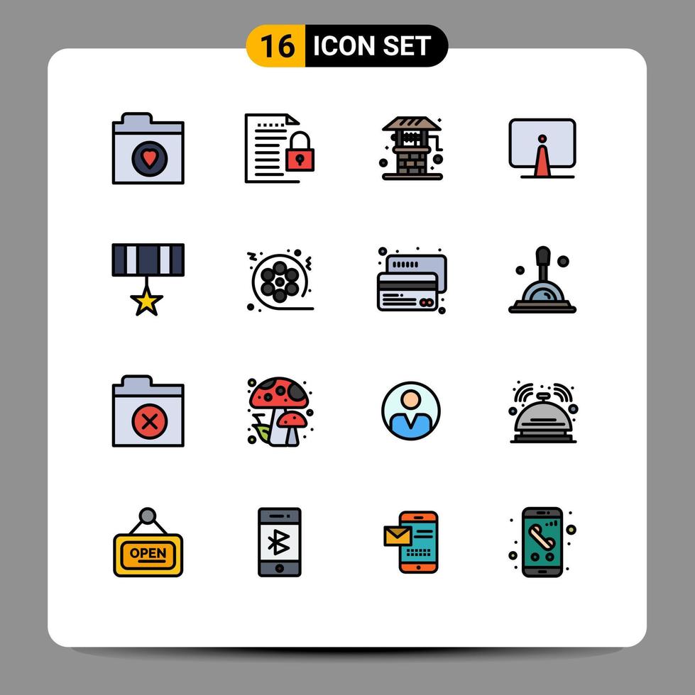 azione vettore icona imballare di 16 linea segni e simboli per esercito imac agricoltura del desktop indietro modificabile creativo vettore design elementi