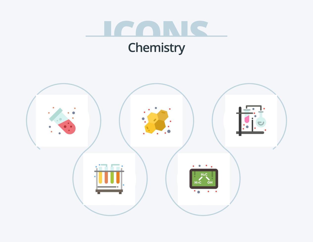 chimica piatto icona imballare 5 icona design. formula. test. test. chimica. chimica vettore