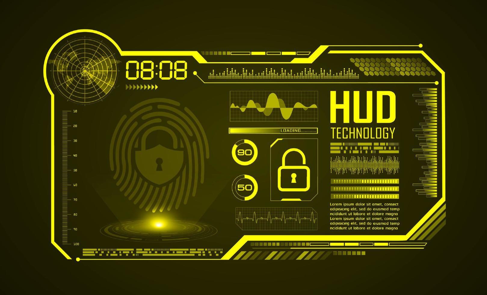 moderno hud tecnologia schermo sfondo vettore