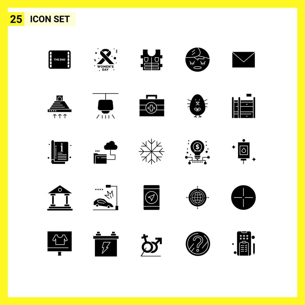 impostato di 25 moderno ui icone simboli segni per cappuccio posta vita massege elemento modificabile vettore design elementi