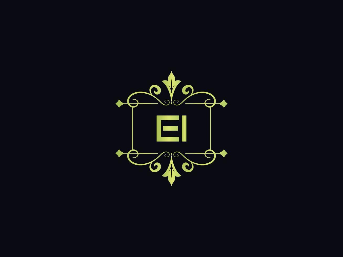minimo EI logo Immagine, piazza EI lusso logo lettera vettore icona design