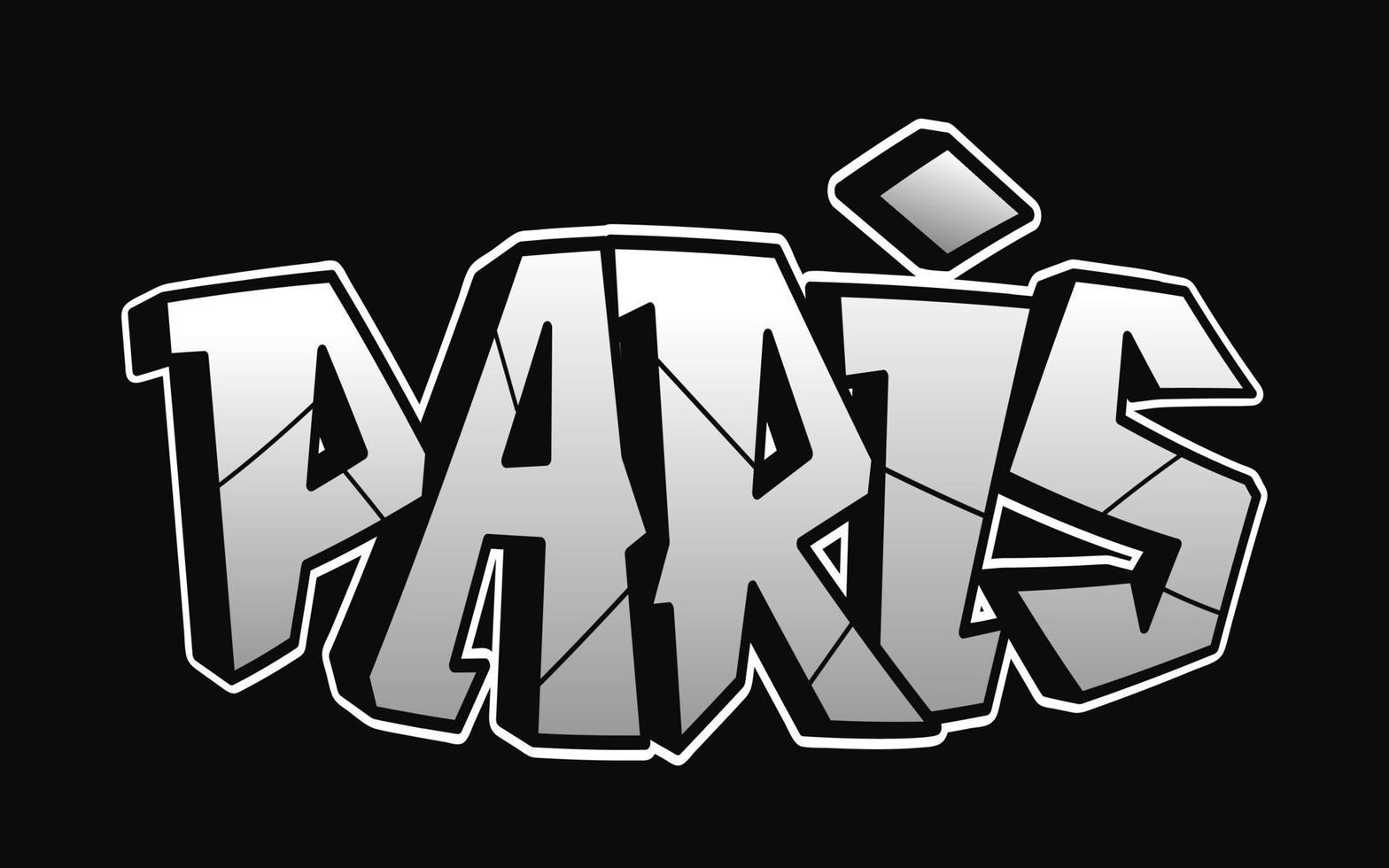 Parigi parola graffiti stile lettere.vettore mano disegnato scarabocchio cartone animato logo illustrazione.divertente freddo Parigi lettere, moda, graffiti stile Stampa per maglietta, manifesto concetto vettore