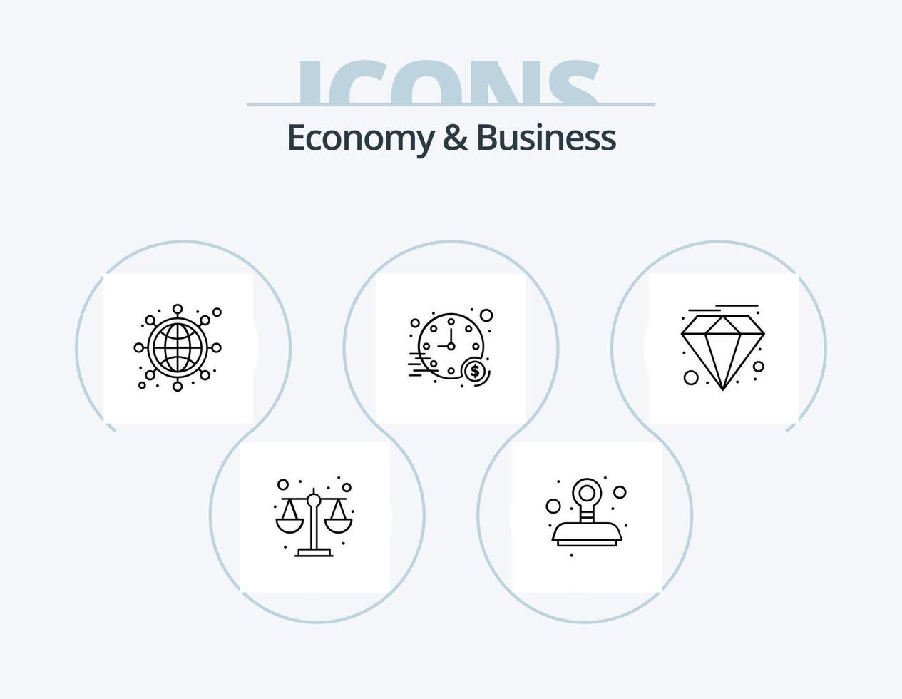 economia e attività commerciale linea icona imballare 5 icona design. approvato. sviluppo. strategia. gestione vettore