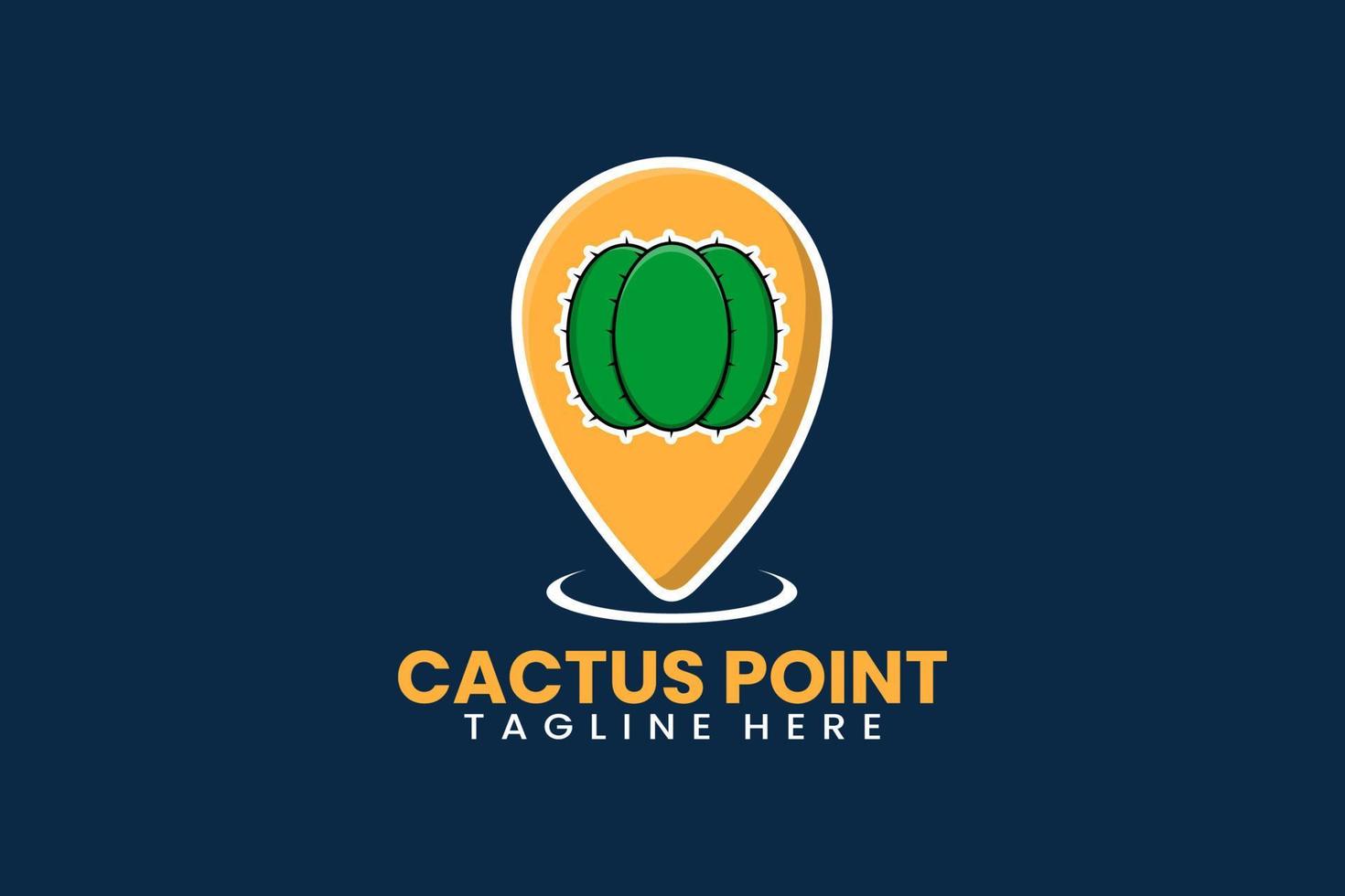 piatto moderno cactus perno punto logo modello vettore