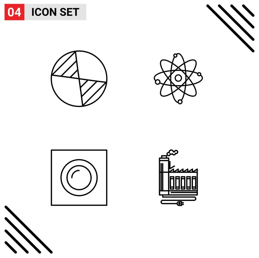4 universale linea segni simboli di centro leggero atomo laboratorio consumo modificabile vettore design elementi