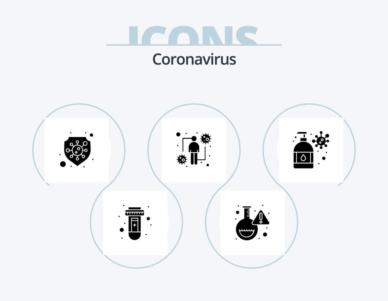 coronavirus glifo icona imballare 5 icona design. mano lavare. infettare. protezione. umano. coronavirus vettore