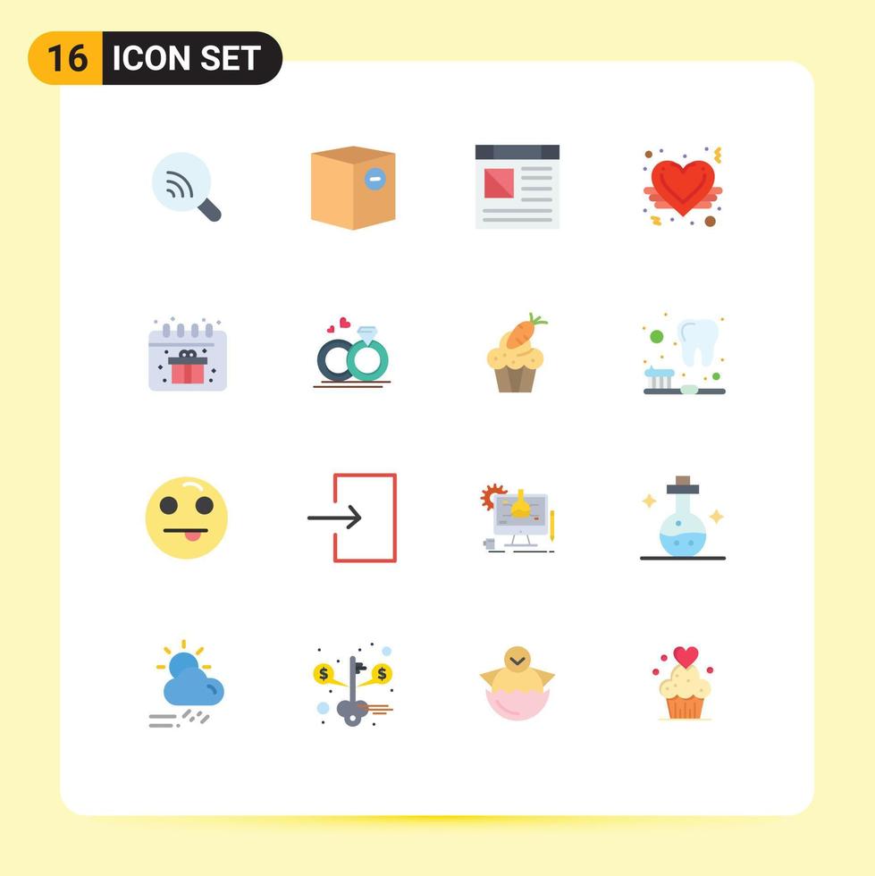 azione vettore icona imballare di 16 linea segni e simboli per compleanno piace spedizione cuore sito web modificabile imballare di creativo vettore design elementi