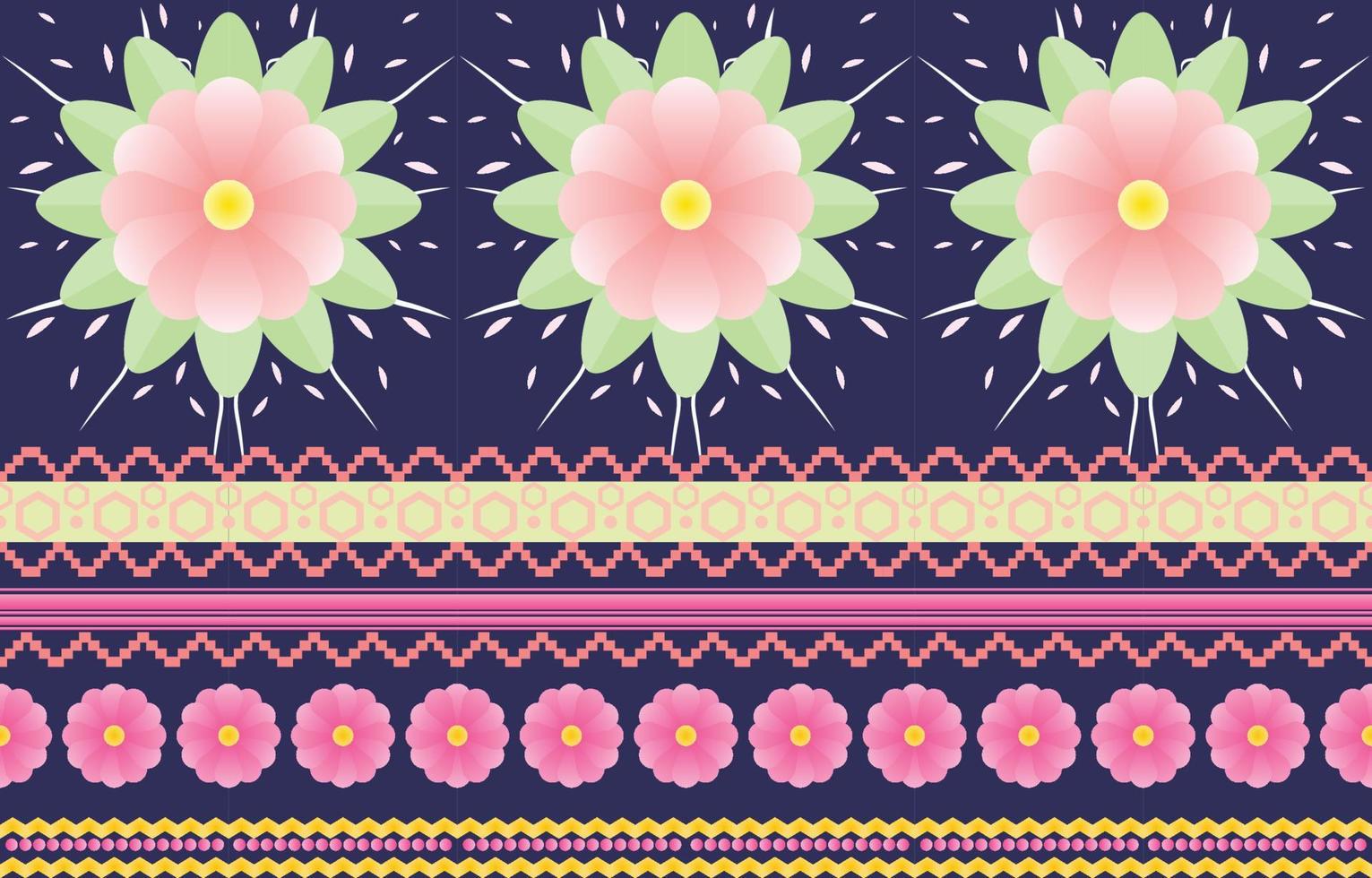 mandala fiore colorato tessuto. geometrico etnico modello nel tradizionale orientale sfondo design per tappeto, carta da parati, abbigliamento, confezionamento, batik, vettore illustrazione ricamo stile.