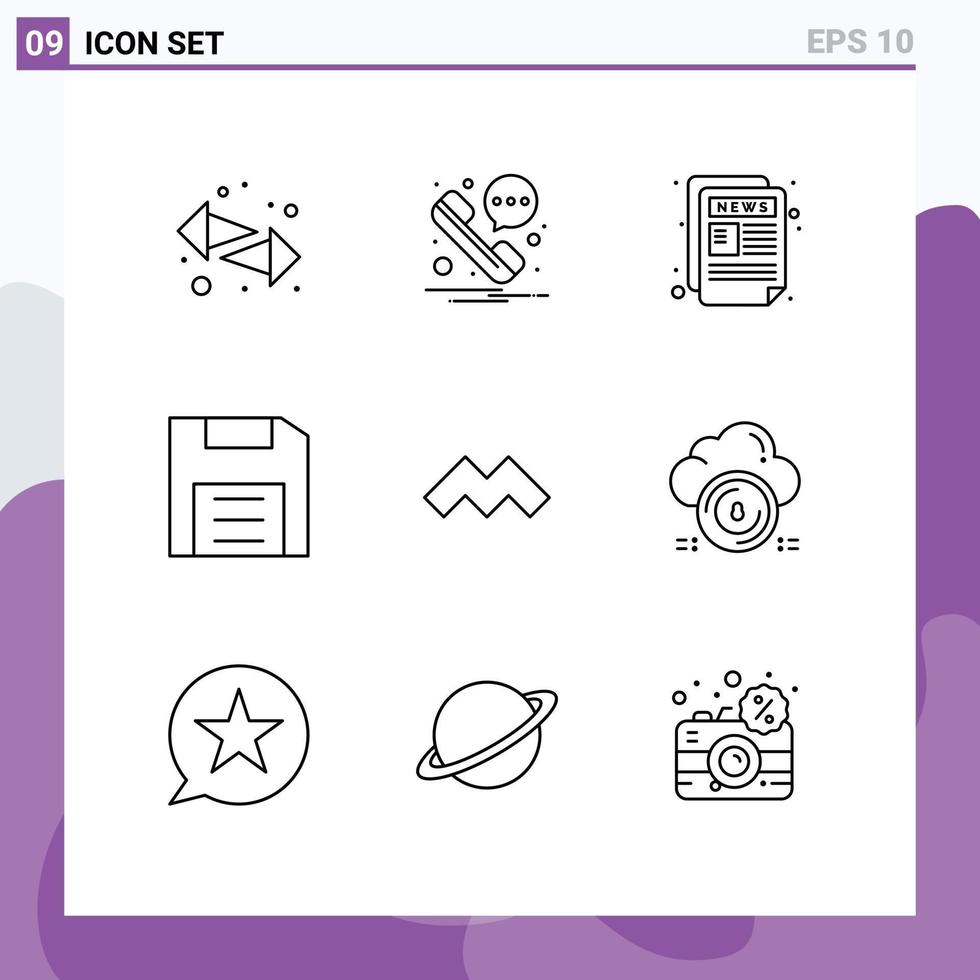 impostato di 9 moderno ui icone simboli segni per crypto moneta aggeggio giornale floscio dispositivi modificabile vettore design elementi