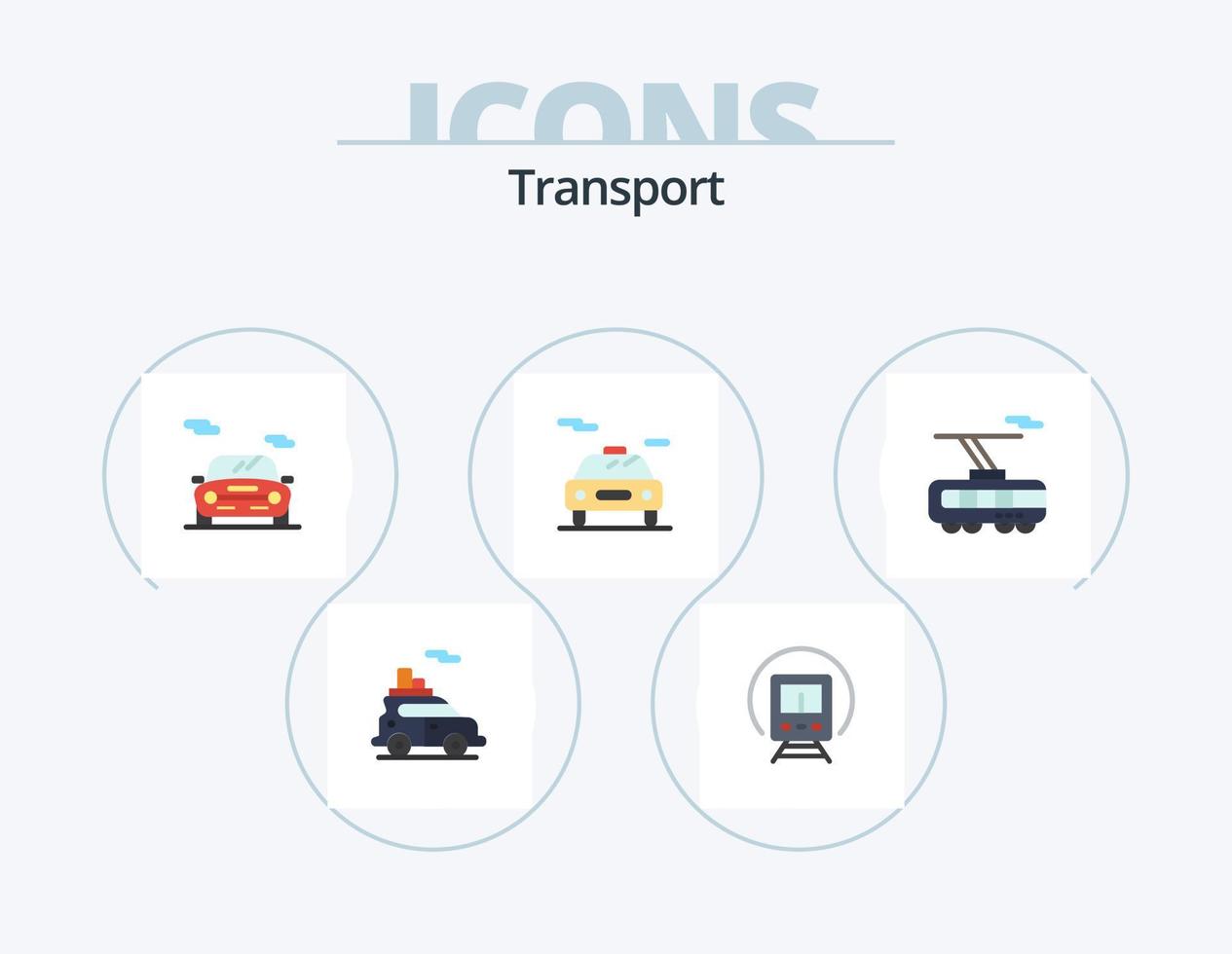 trasporto piatto icona imballare 5 icona design. . . macchina. trasporto. inteligente vettore