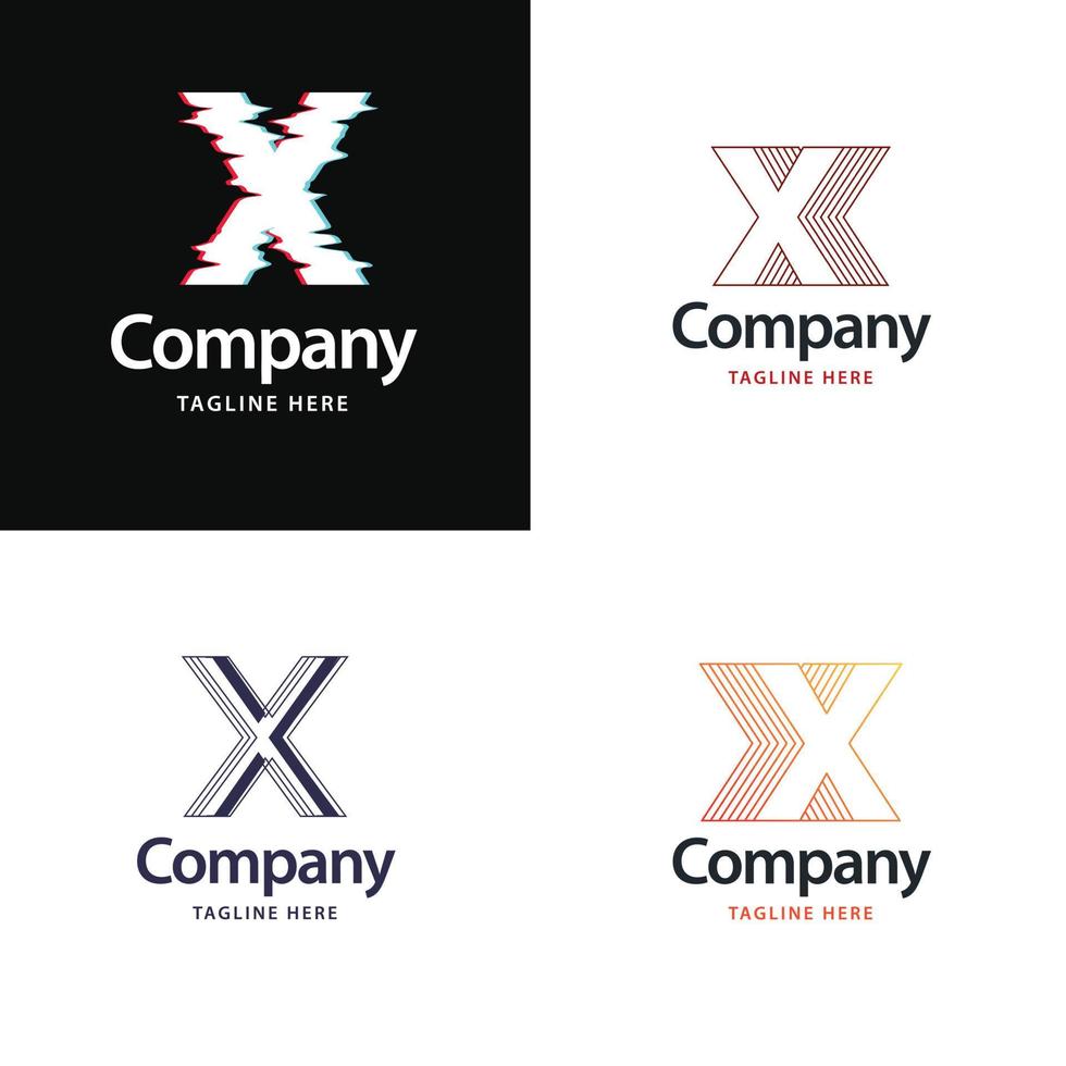 lettera X grande logo imballare design creativo moderno loghi design per il tuo attività commerciale vettore