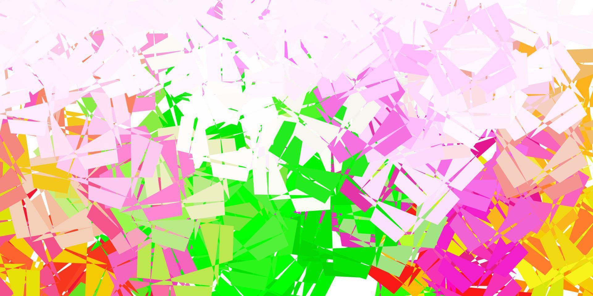 layout poligonale geometrico vettoriale rosa chiaro, verde.