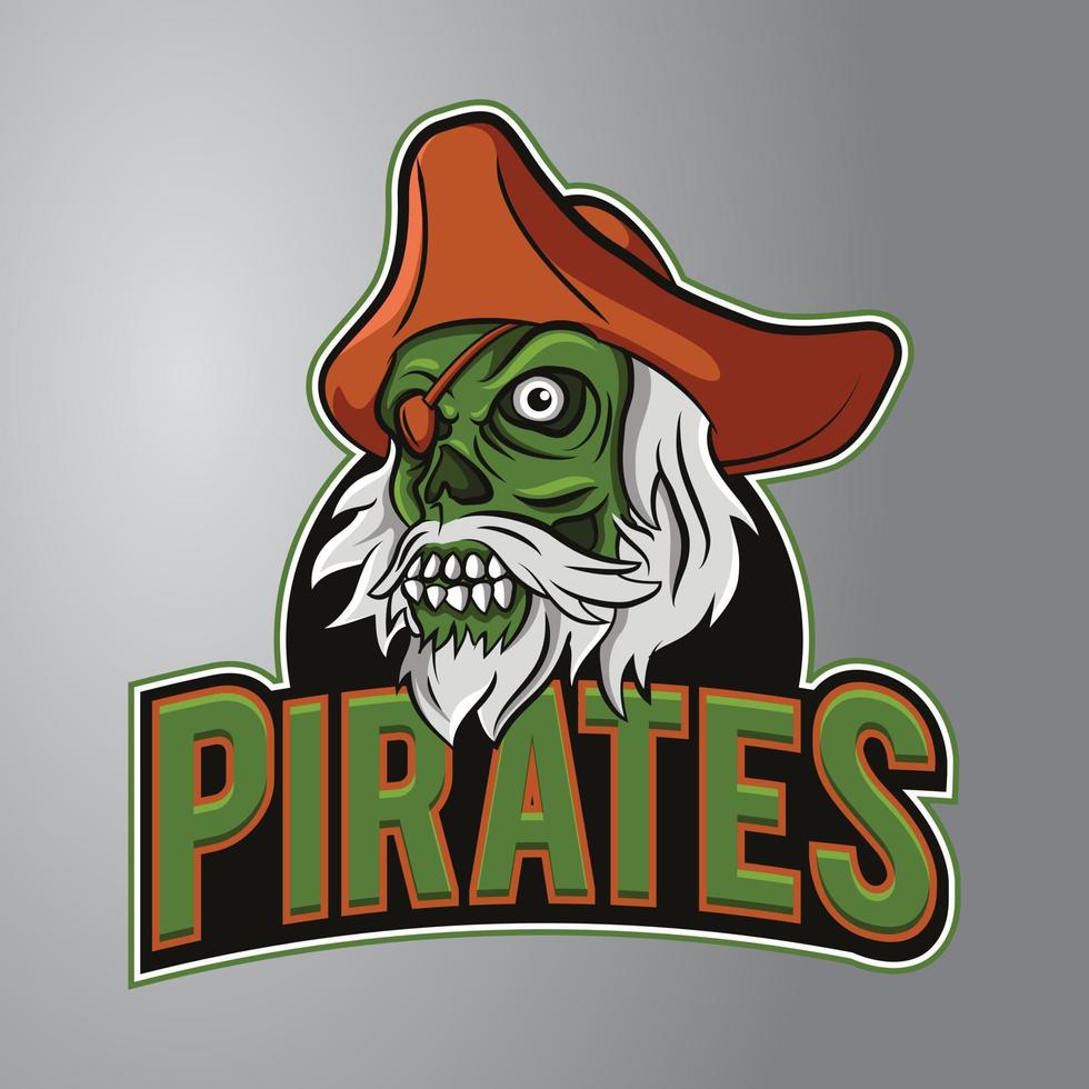 pirati cranio portafortuna logo vettore