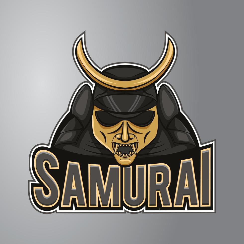 logo mascotte samurai vettore