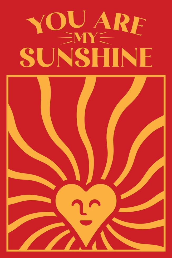 voi siamo mio luce del sole parola manifesto con cuore, viso e luce del sole vettore design