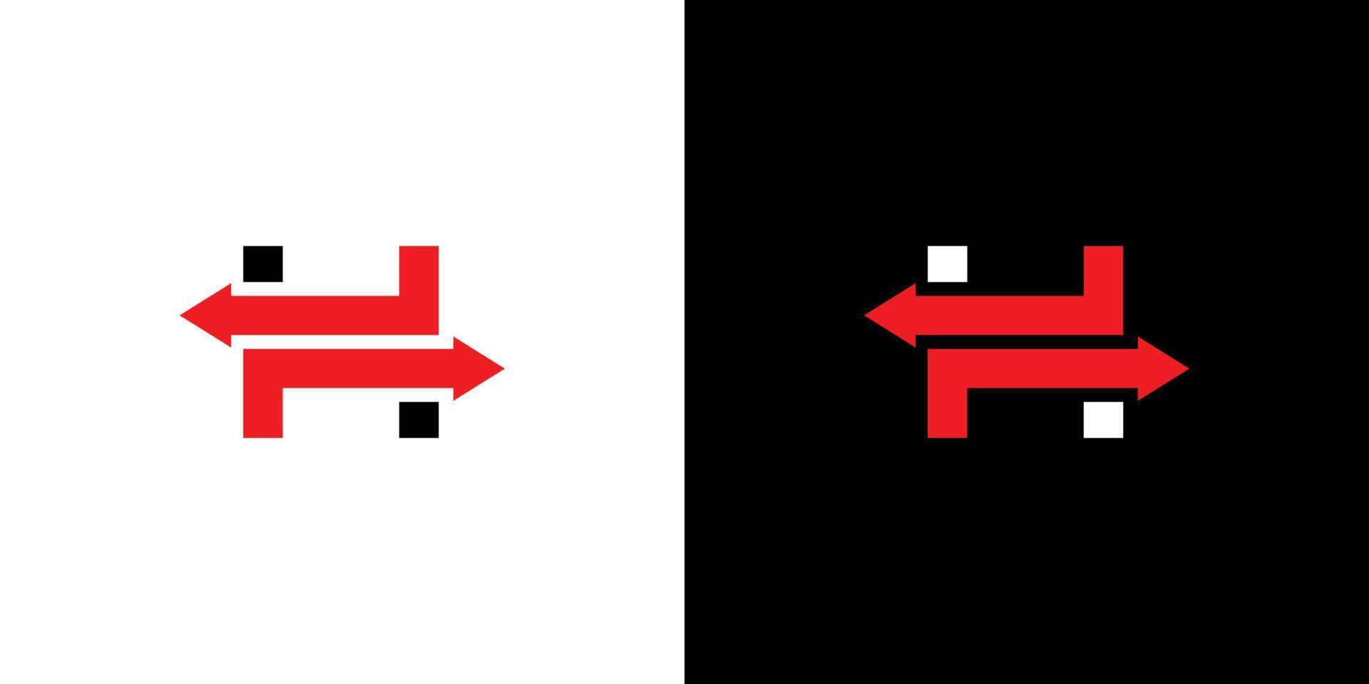 h lettera 2 direzione logo design è unico e moderno vettore