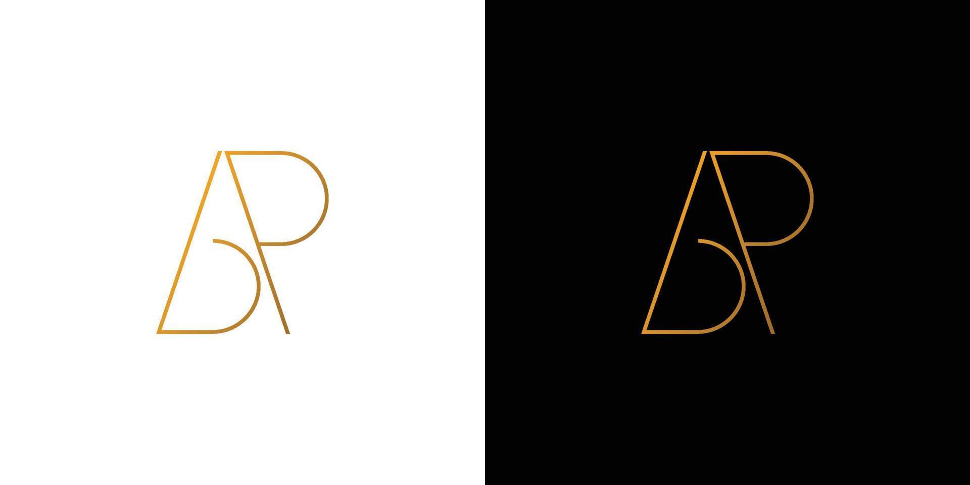 moderno e semplice bp iniziali logo design vettore