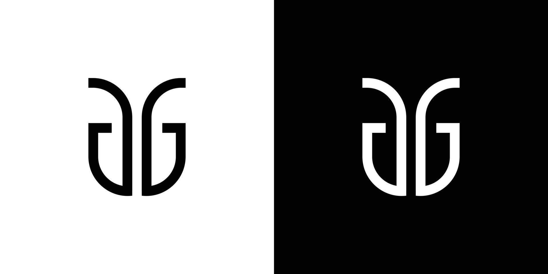 unico e moderno ag lettera iniziale logo design vettore