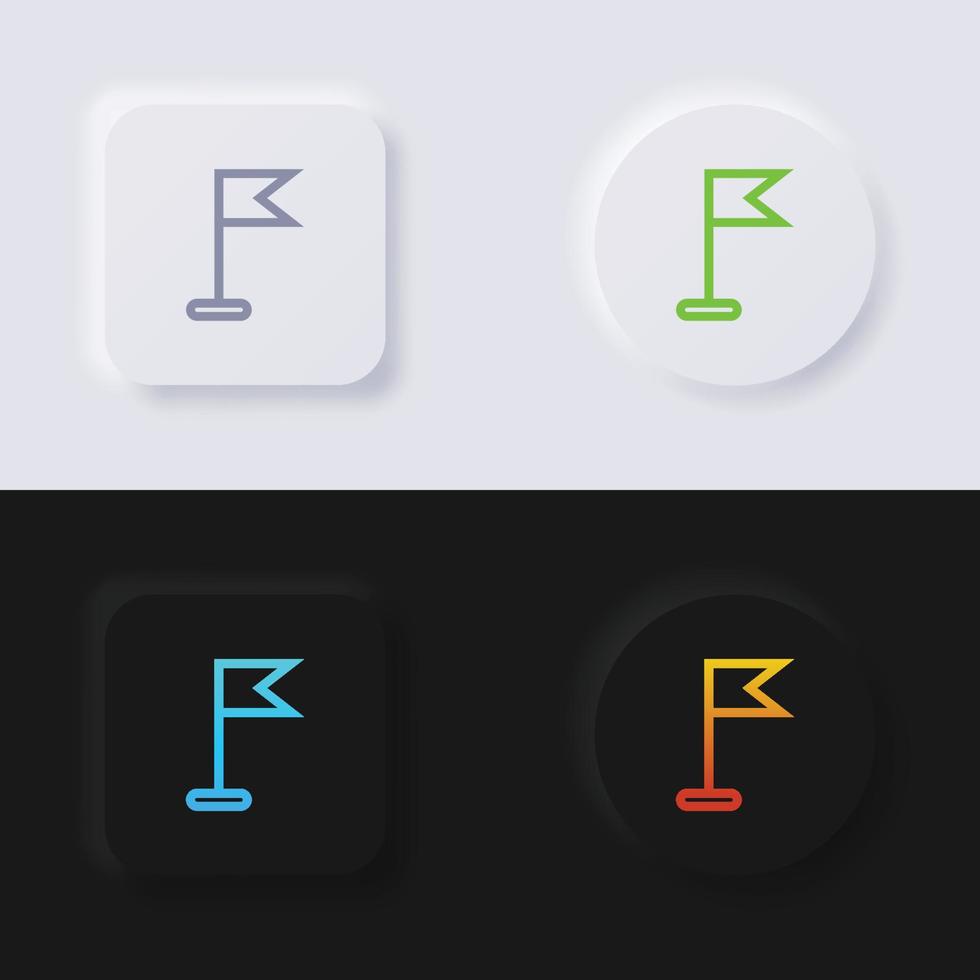 bandiera icona impostare, multicolore neumorphism pulsante morbido ui design per ragnatela disegno, applicazione ui e Di più, icona impostare, pulsante, vettore. vettore