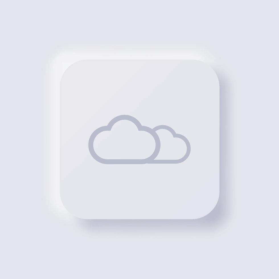 nube icona, bianca neumorphism morbido ui design per ragnatela disegno, applicazione ui e Di più, pulsante, vettore. vettore
