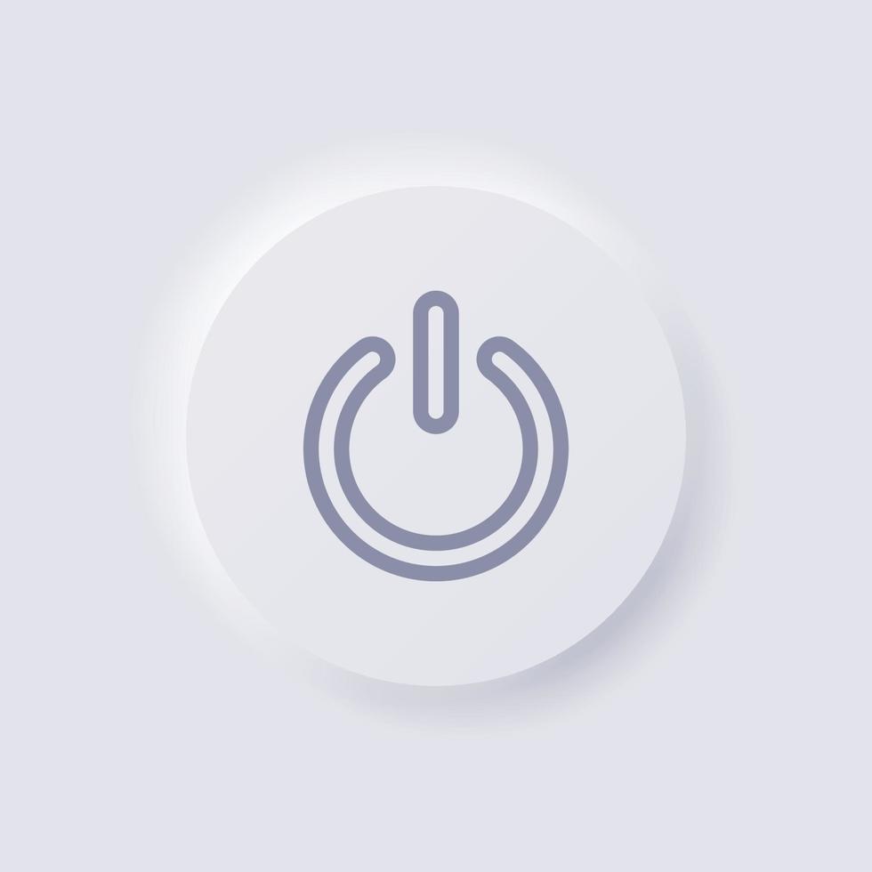 energia pulsante icona, bianca neumorphism morbido ui design per ragnatela disegno, applicazione ui e Di più, pulsante, vettore. vettore