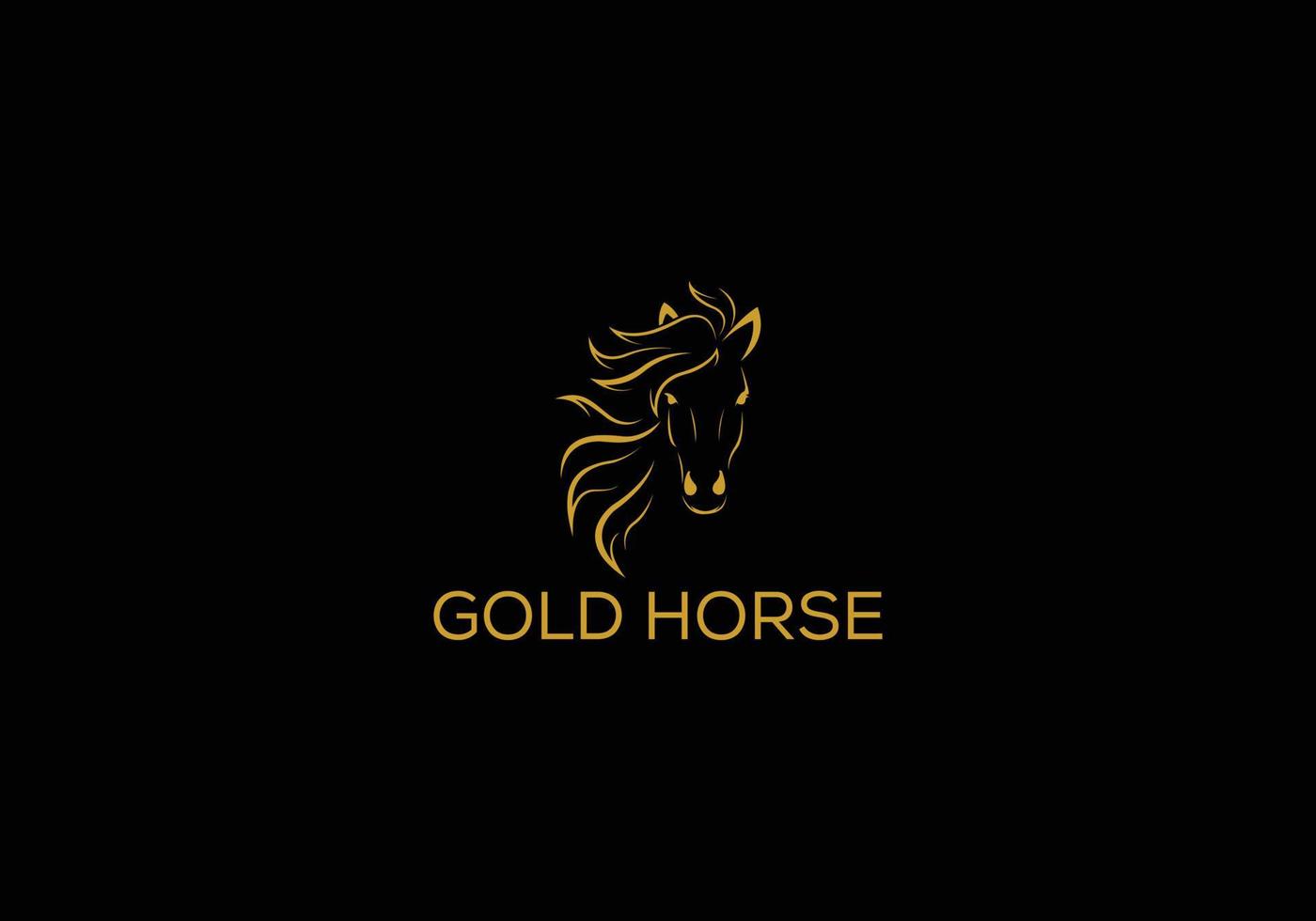oro cavallo astratto cavallo portafortuna logo design vettore