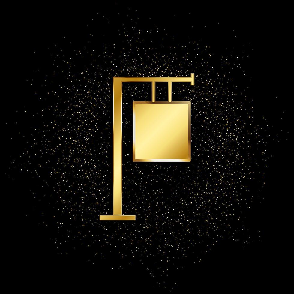 strada tabellone oro icona. vettore illustrazione di d'oro particella sfondo. oro vettore icona