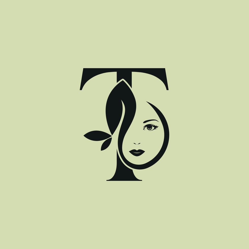 vettore illustrazione di monogramma bellezza logo lettera t
