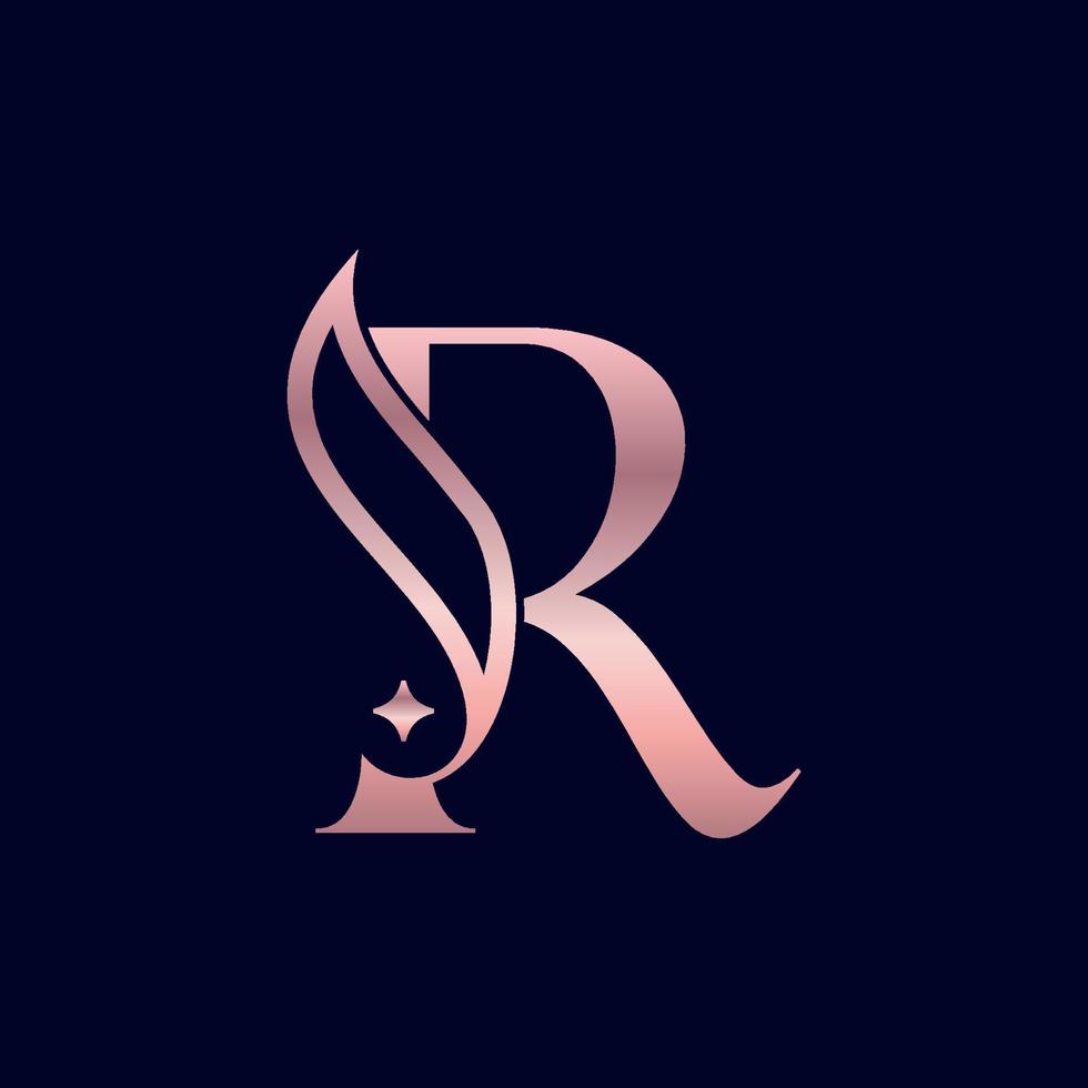 cosmetico bellezza logo marca lettera r vettore