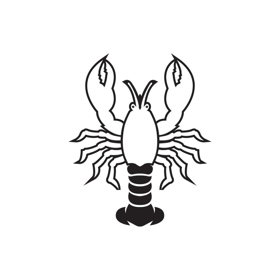 aragosta gamberetto logo, icona vettore illustrazione design