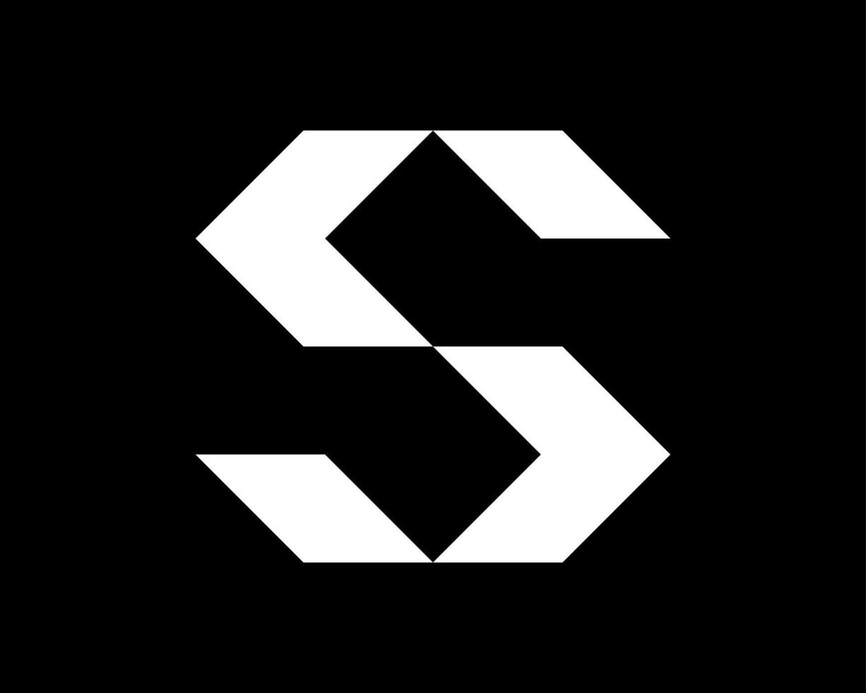 lettera S geometrico piastrella mosaico moderno futuro semplice minimo monocromatico monogramma vettore logo design