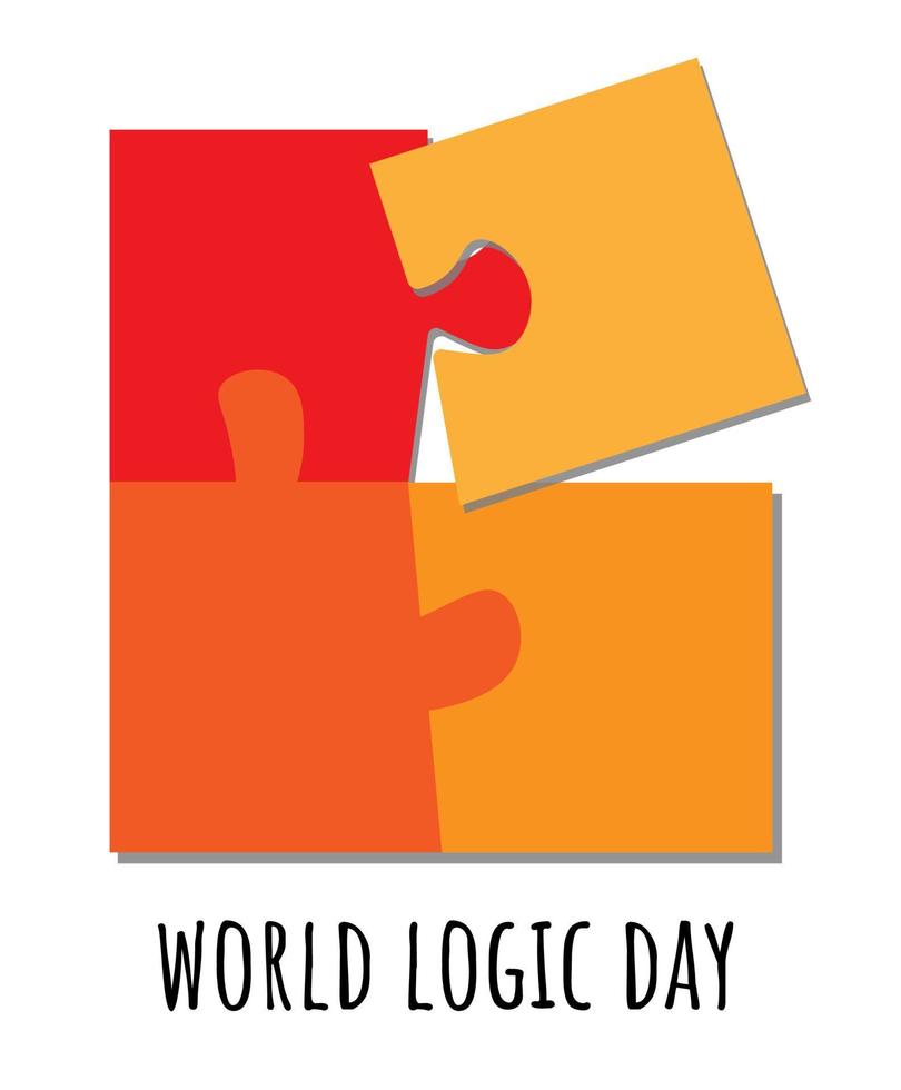 grafica vettoriale della giornata mondiale della logica buona per la celebrazione della giornata mondiale della logica. design piatto. progettazione del volantino. illustrazione piatta.