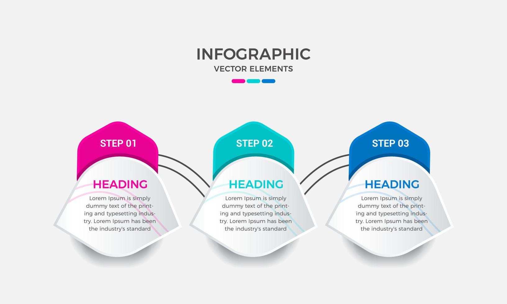 attività commerciale Infografica con tre passaggi elementi design modello, vettore Infografica presentazione, infografica attività commerciale concetto