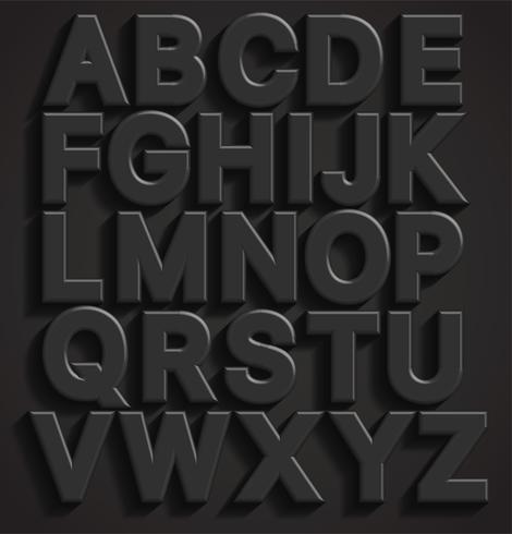 vettore nero font 3d